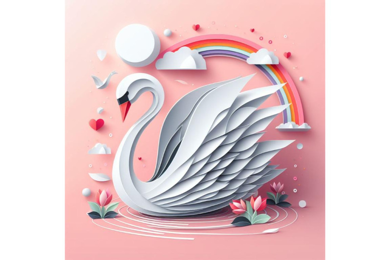 swan-made-of-paper-abstract-art-vector