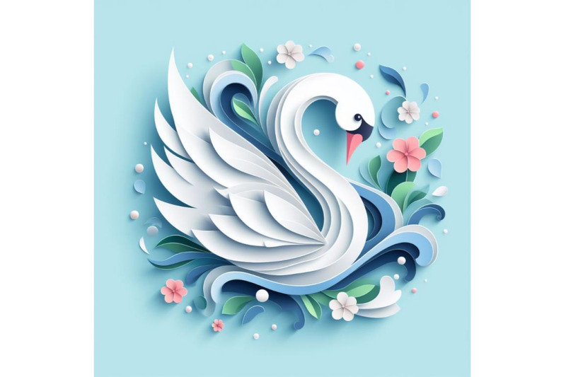 swan-made-of-paper-abstract-art-vector