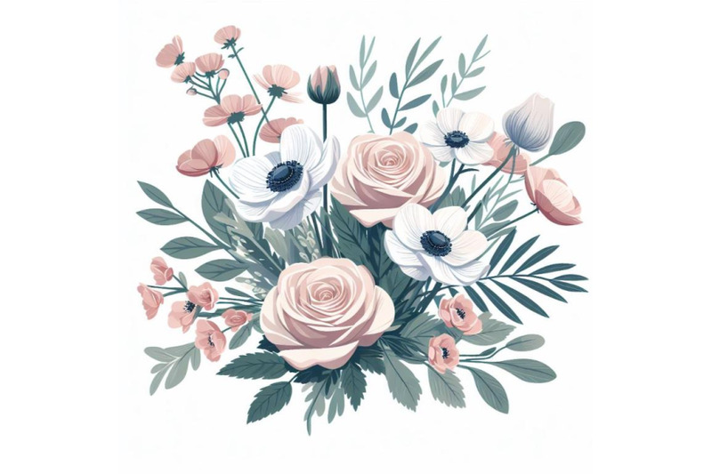 rose-anemone-pale-flowers-vector-design