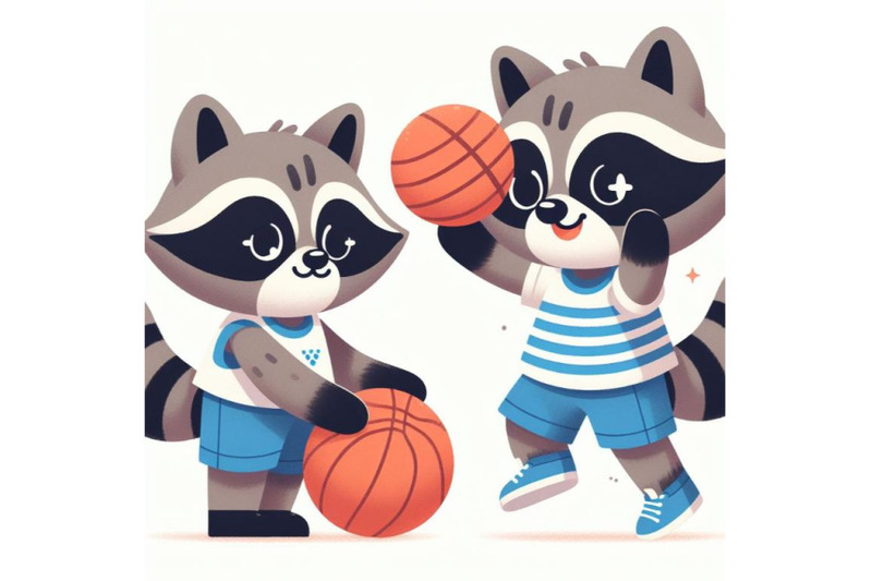 vector-flat-raccoon-playing-ball-stock-vector-minimal-image-isolated-o