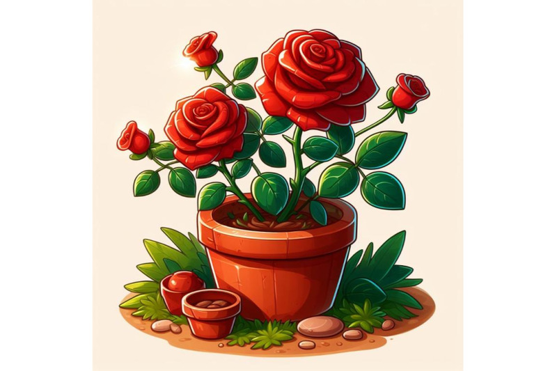 red-rose-in-the-pot