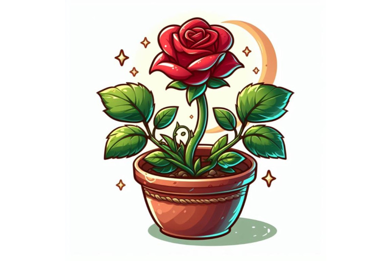 red-rose-in-the-pot