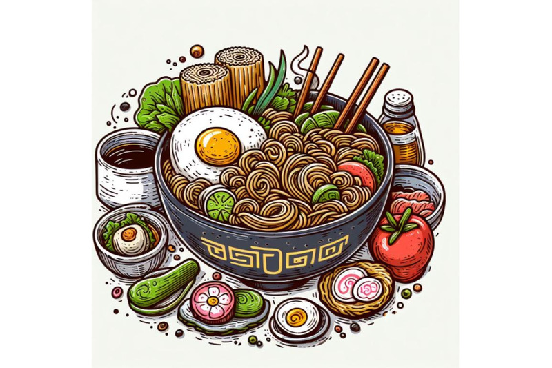 ramen-vector-illustration-for-doodle-art-on-white-background