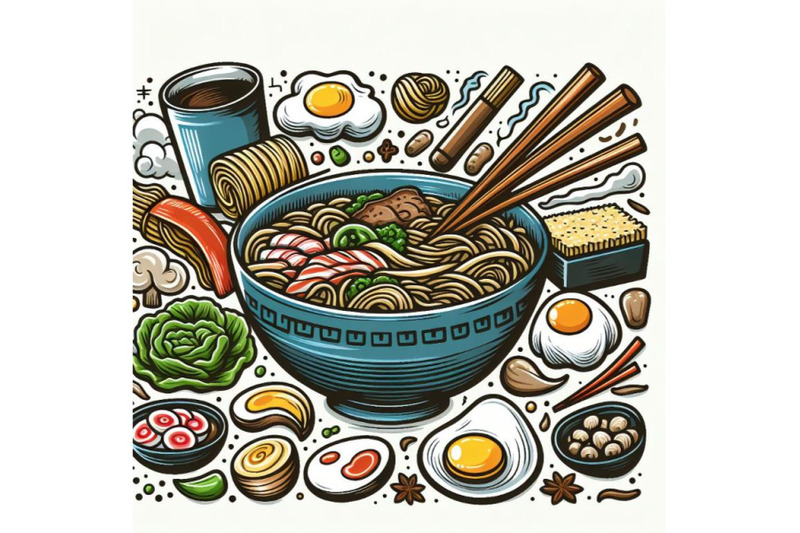 ramen-vector-illustration-for-doodle-art-on-white-background