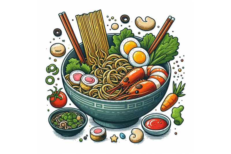 ramen-vector-illustration-for-doodle-art-on-white-background