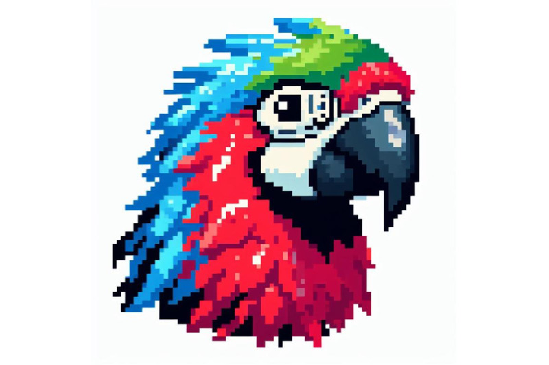 vector-pixel-art-parrot-head