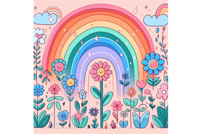 rainbow-flower-garden