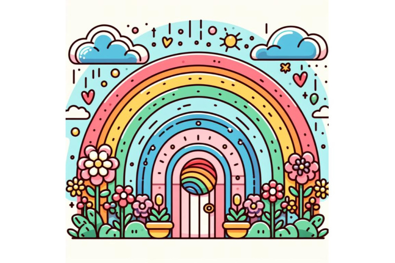 rainbow-flower-garden