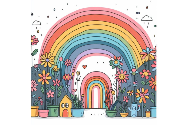 rainbow-flower-garden