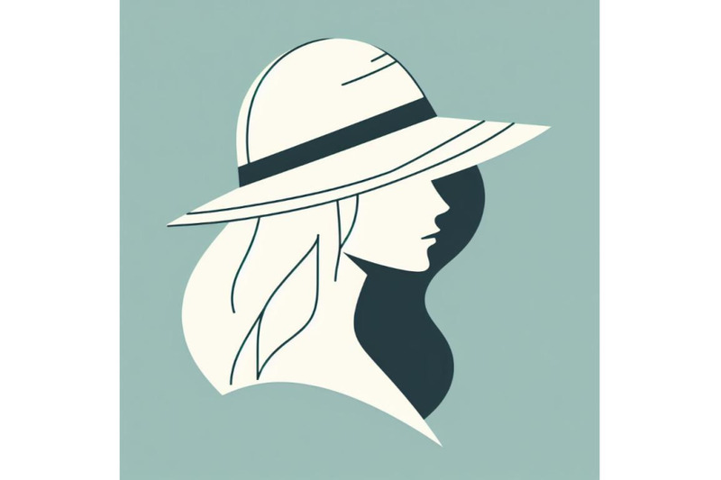 portrait-head-of-a-girl-in-a-hat-minimalist-art