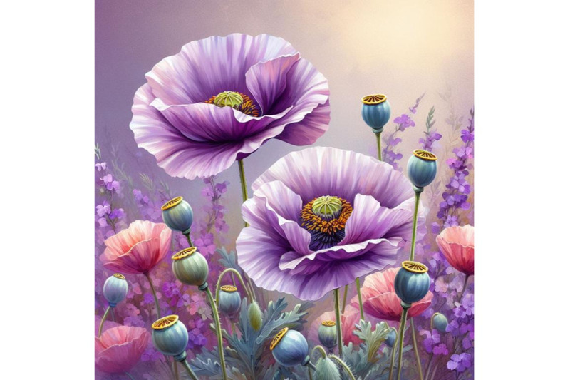 painted-floral-background-in-beautiful-shades-of-violet-with-two-nicel