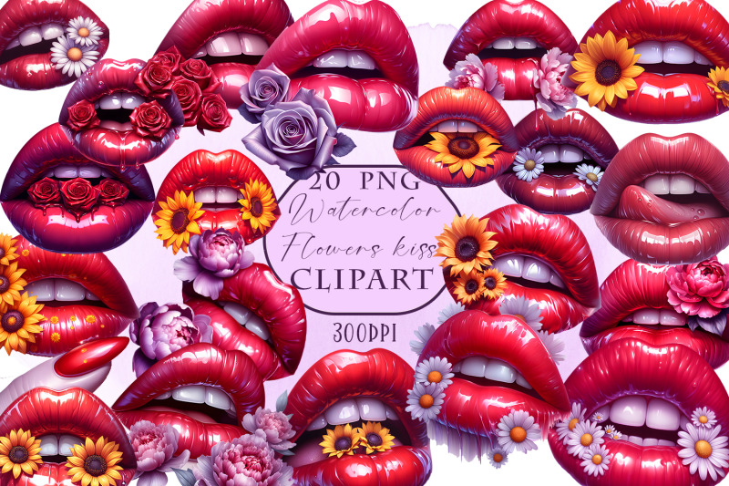 red-and-pink-lips-flowers-clipart-bundle-png