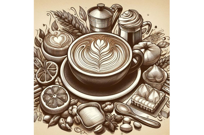 latte-art-vintage-sketch