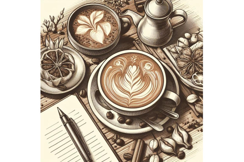 latte-art-vintage-sketch