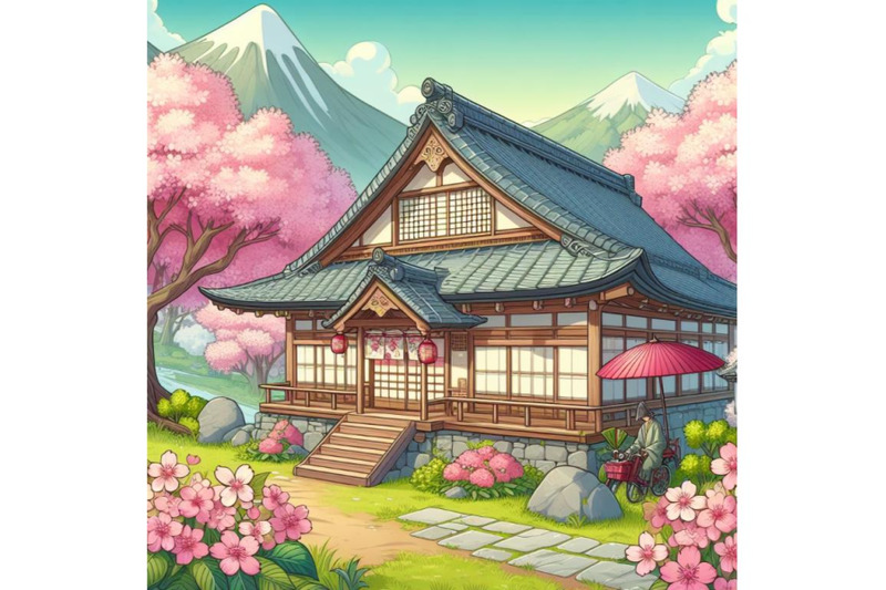 japan-traditional-house-at-cherry-blossom-season