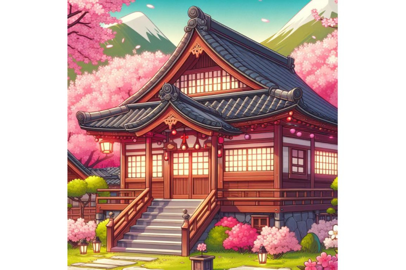 japan-traditional-house-at-cherry-blossom-season