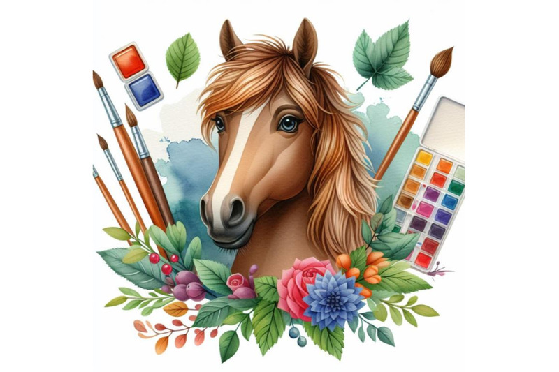 horse-head-watercolor-painting