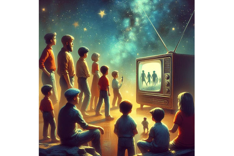 group-of-tiny-people-watching-a-tv-program-in-vintage-television-set-d