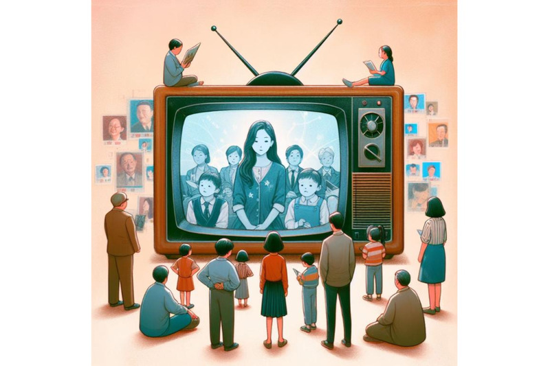 group-of-tiny-people-watching-a-tv-program-in-vintage-television-set-d