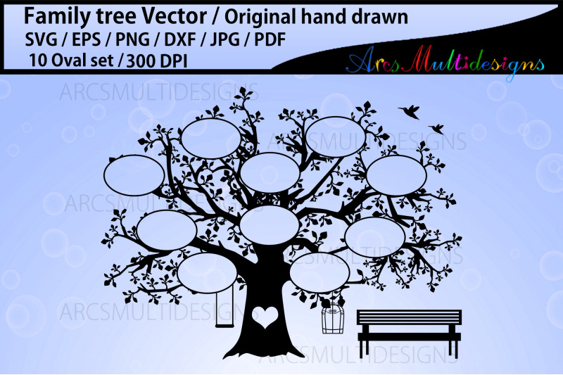 family-tree-10-names-oval-shape