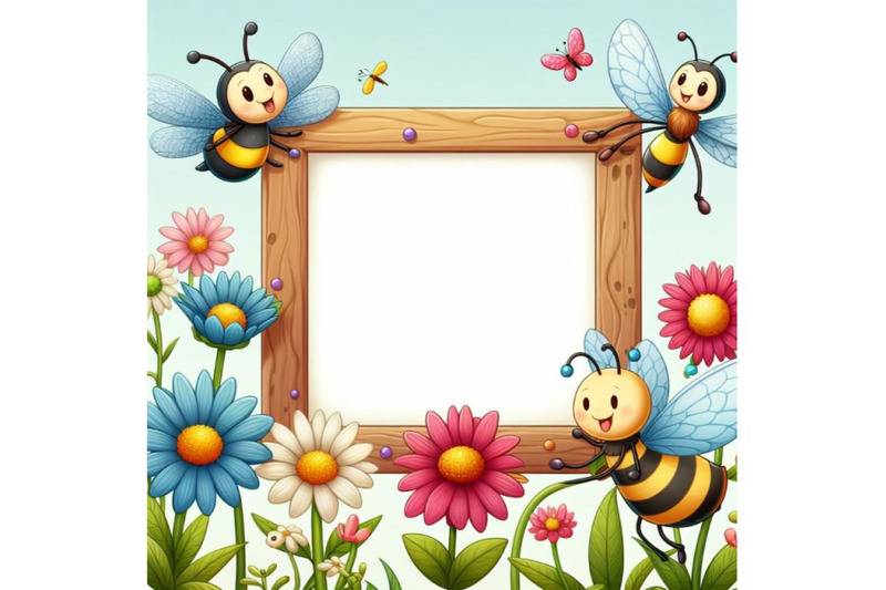 flower-bee-butterfly-dragonfly-stand-frame