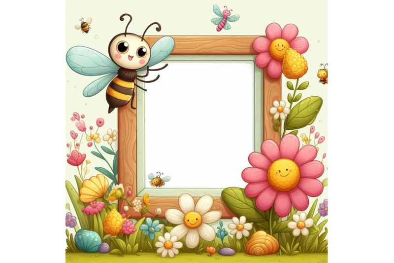 flower-bee-butterfly-dragonfly-stand-frame