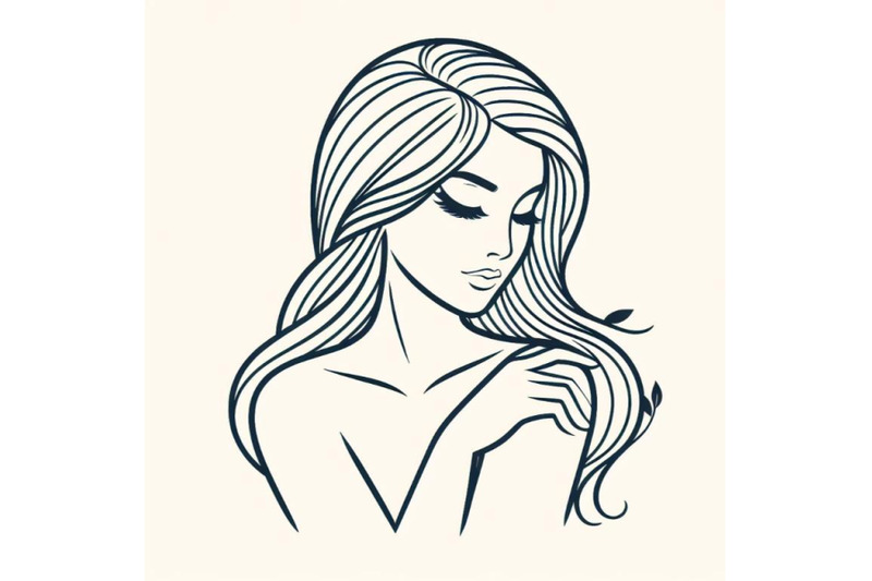 beautiful-woman-vector-logo-design-in-simple-minimal-line-art