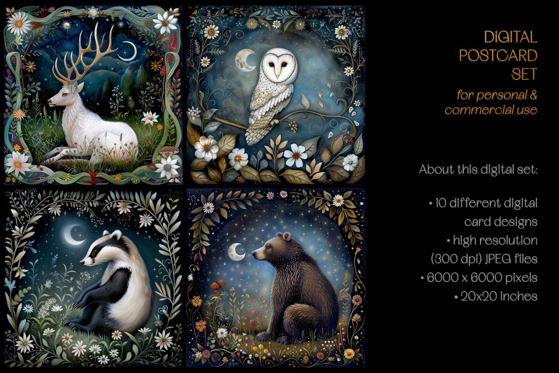 animals-of-the-magic-woodlands-postcards