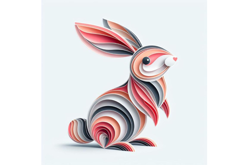 bunny-made-of-paper-abstract-art-on-white-background