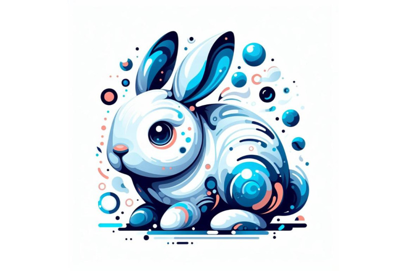 digital-art-abstract-bunny-on-white-background-cartoon