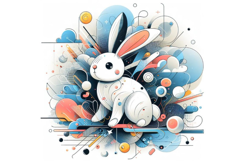 digital-art-abstract-bunny-on-white-background-cartoon