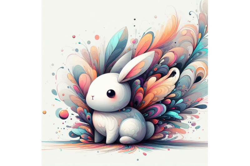 digital-art-abstract-bunny-on-white-background-cartoon