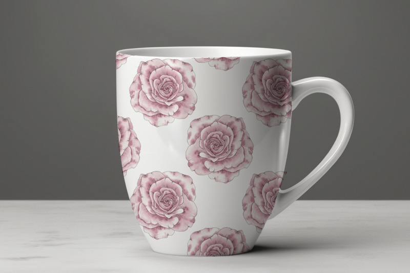 watercolor-pattern-flower-peony-rose-vintage-print