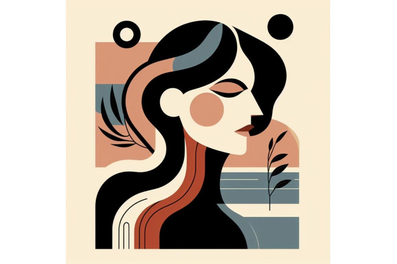 contemporary-woman-design-art-print-minimal-portrait-abstract-retro-gr