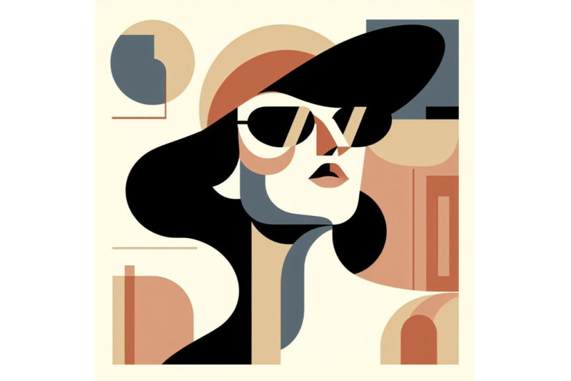 contemporary-woman-design-art-print-minimal-portrait-abstract-retro-gr