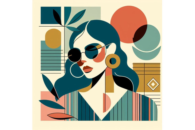 contemporary-woman-design-art-print-minimal-portrait-abstract-retro-gr