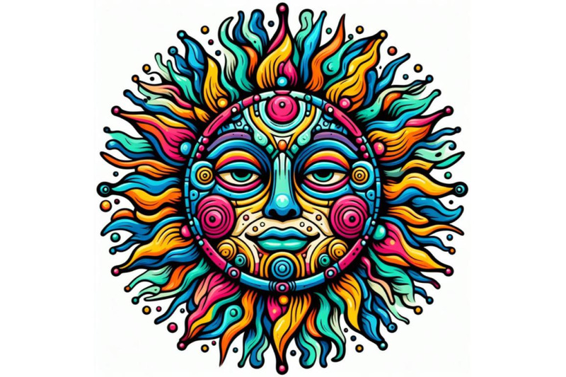 colorful-psychedelic-sun-face-art-unique-character