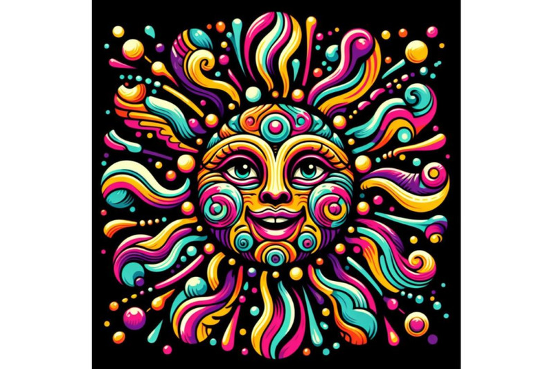 colorful-psychedelic-sun-face-art-unique-character