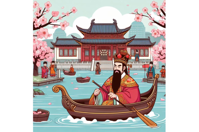 chinese-emperor-in-the-royal-palace-of-china-in-the-canal-on-the-boat