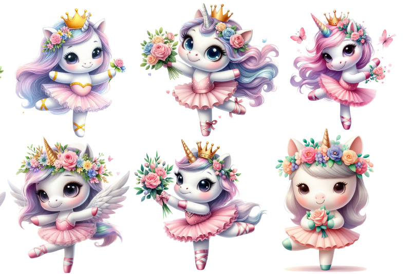 cute-unicorns-ballet-sublimation-clipart