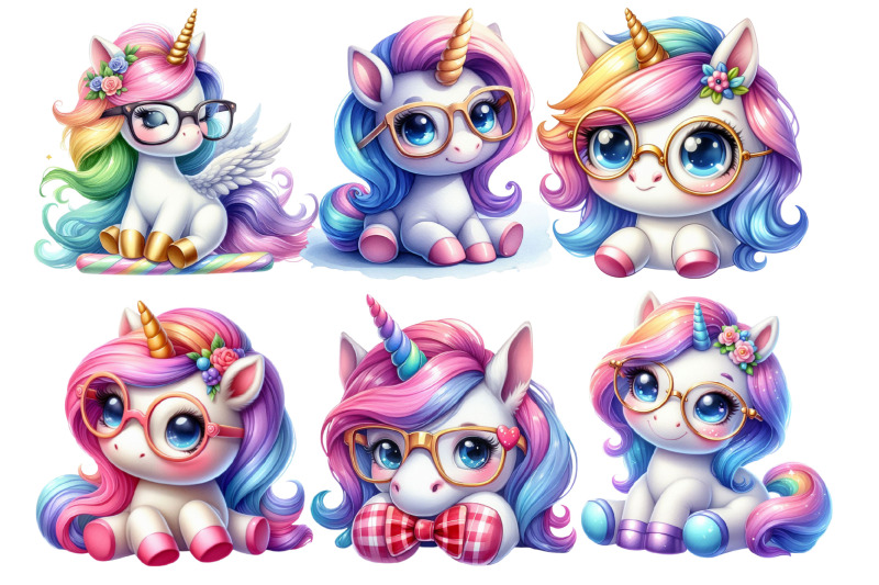 unicorn-with-glasses-clipart