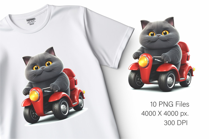 cartoon-cat-driver-tshirt-sticker