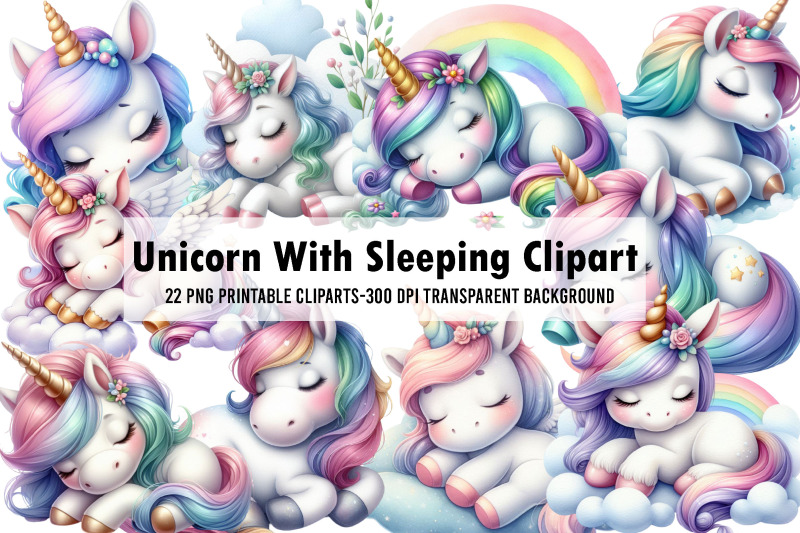 unicorn-with-sleeping-clipart