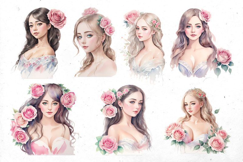 rose-princess-beautiful-watercolor-sublimation-set