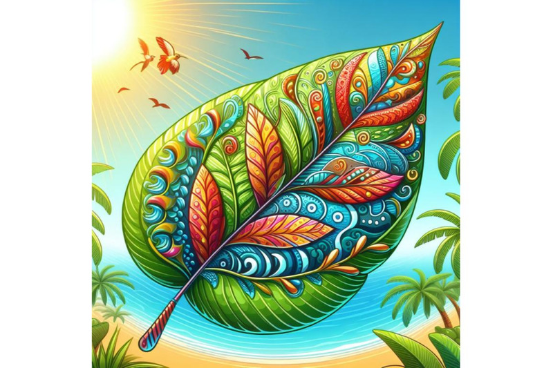 beautiful-decorated-leaf