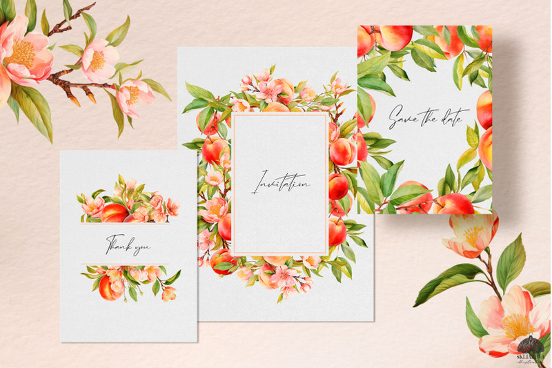 peach-wreaths-and-frames-set