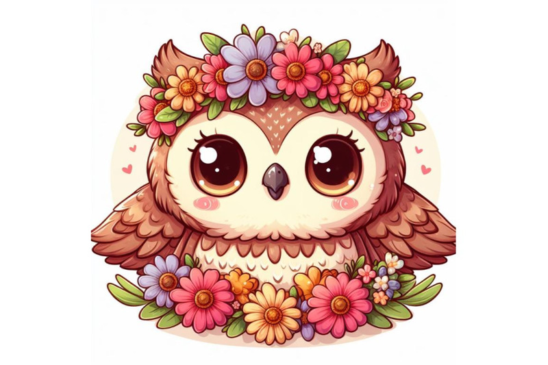 owl-wearing-flower-wreath