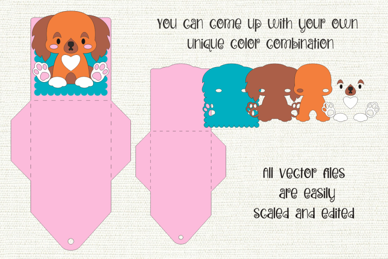 cocker-spaniel-gift-card-holder-paper-craft-template