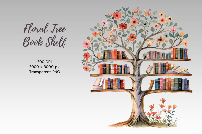 floral-tree-book-shelf-sublimation