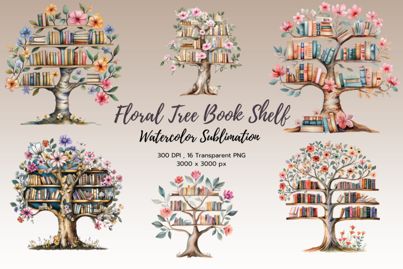 floral-tree-book-shelf-sublimation